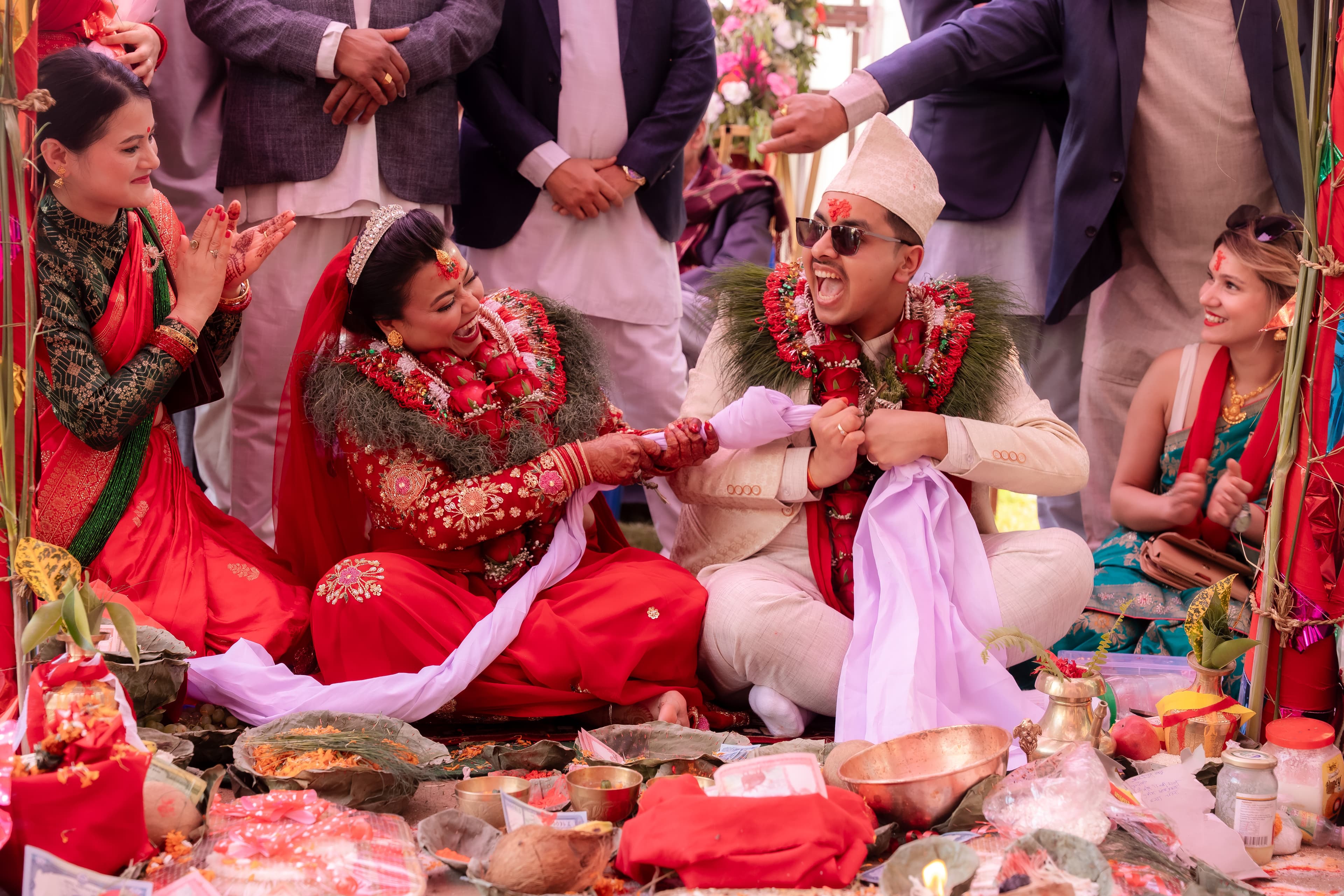 Couple Laughing During Rituals